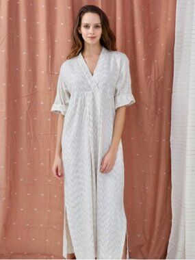 Mirth Handmade Edition Zermatt Ikat Caftan Dress Cotton